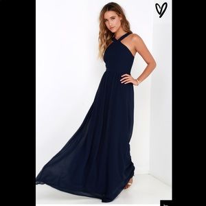 Lulu’s Air of Romance Navy Blue Maxi